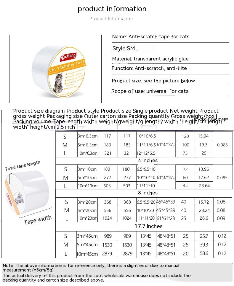 Cat Scratch Deterrent Furniture Tape