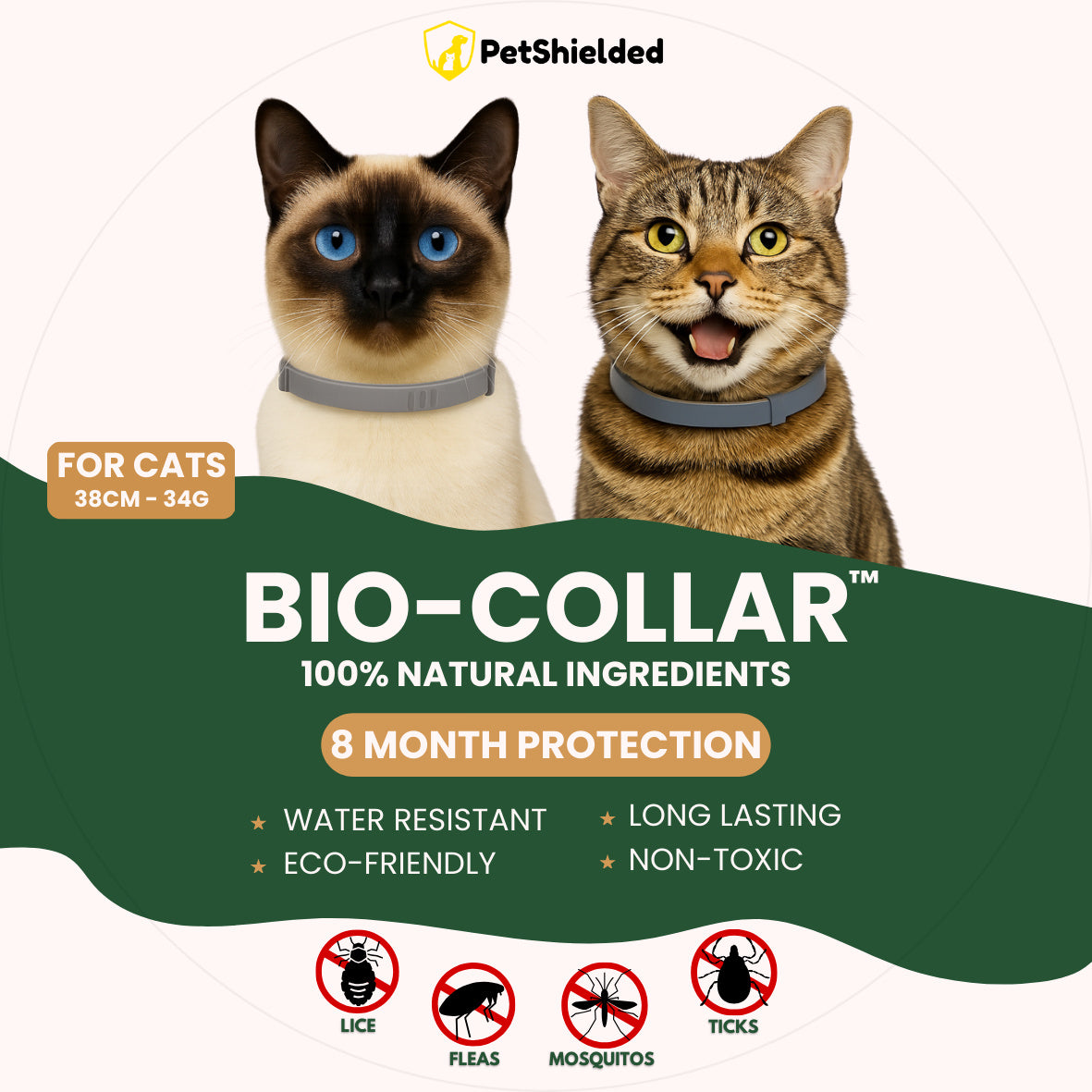 Adjustable pet insect collar