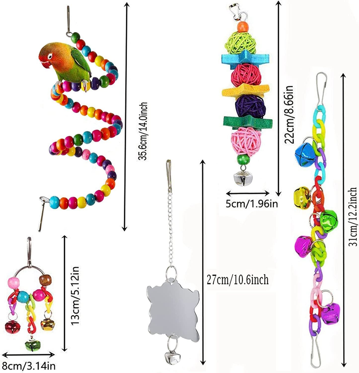 Parrot Cage Toys Set
