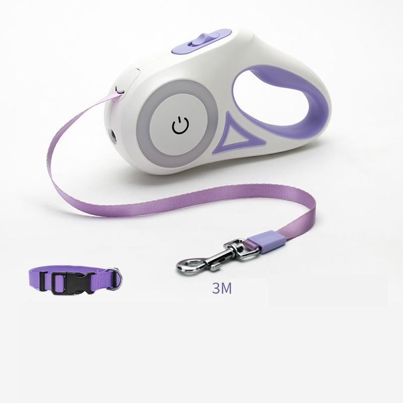 Retractable Dog Leash with Collar for Small and Medium Dogs