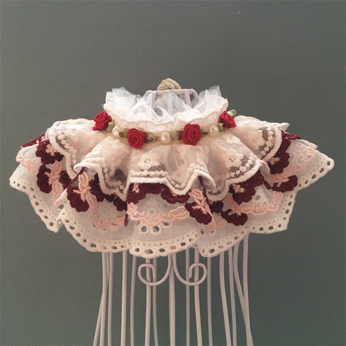 Cotton Lace Adjustable Bib Vip Bow
