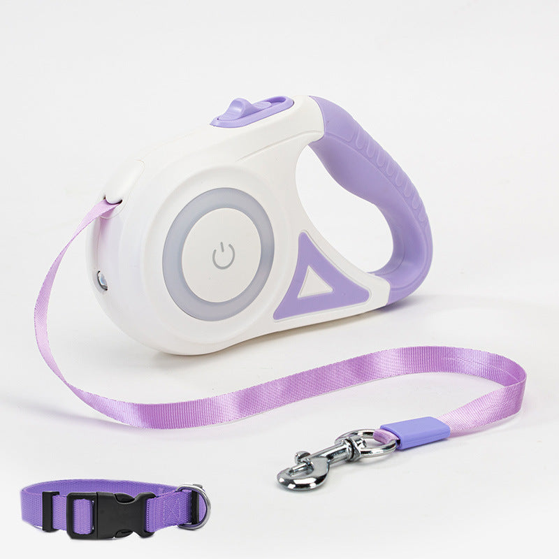 Retractable Dog Leash with Collar for Small and Medium Dogs