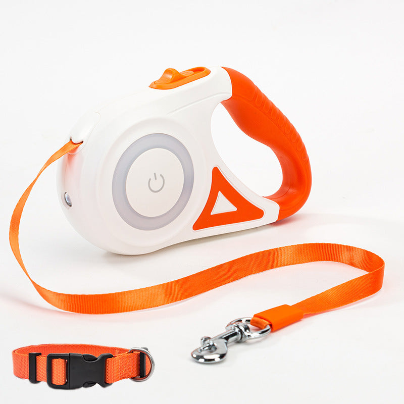 Retractable Dog Leash with Collar for Small and Medium Dogs