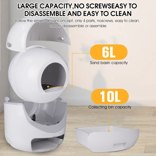 Smart Automatic Litter Box App Controls 4G WiFi