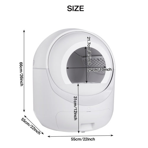Smart Automatic Litter Box App Controls 4G WiFi