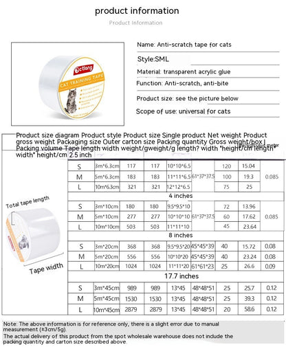 Cat Scratch Deterrent Furniture Tape