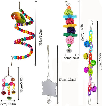 Parrot Cage Toys Set